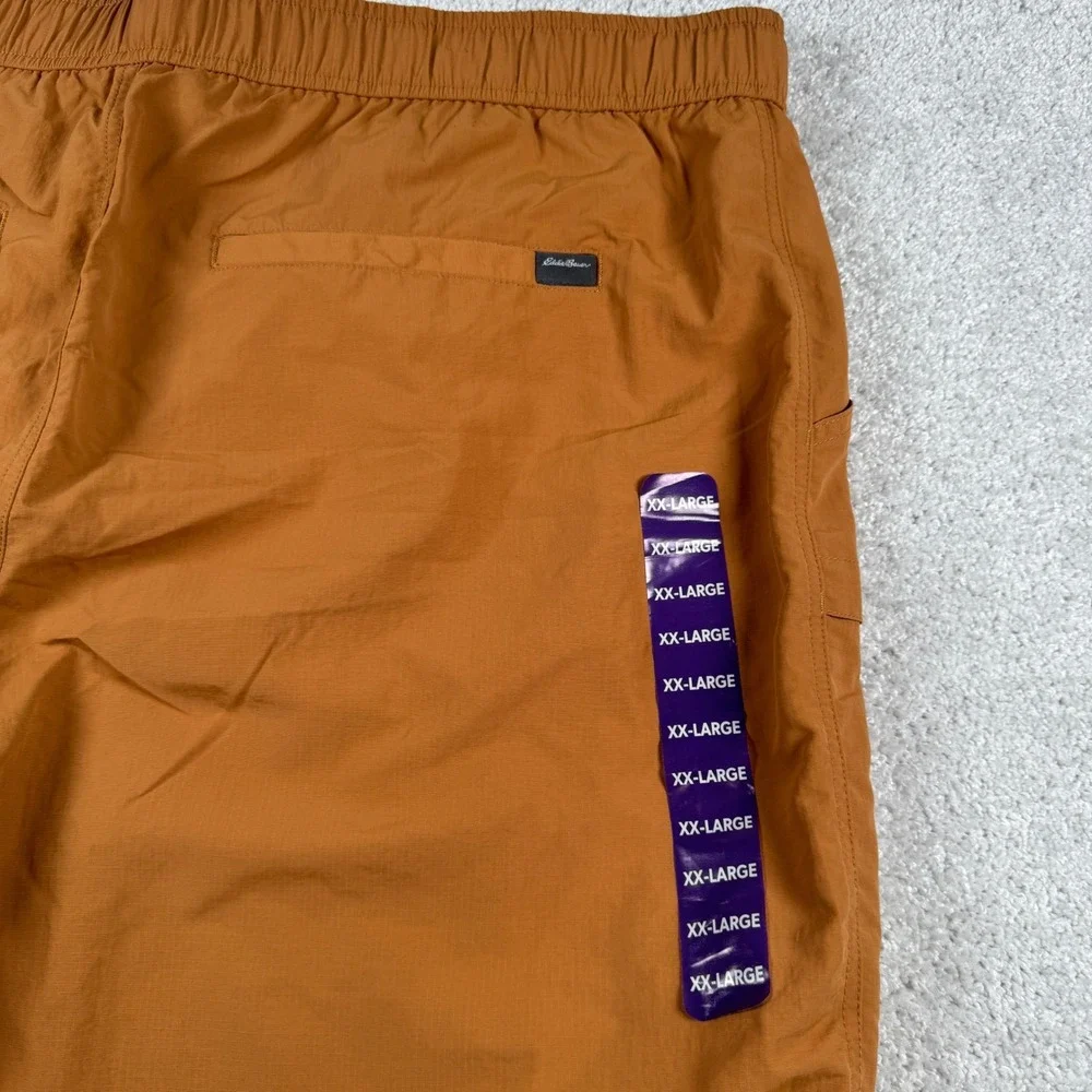 Eddie Bauer Mens XXL Shorts Brown Horizon Guide Cargo Hiking Belted 2XL